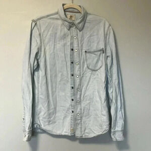 Timberland  light denim pearl snap button down shirt